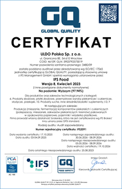 ULDO Certyfikat IFS FOOD v8 2025  1 